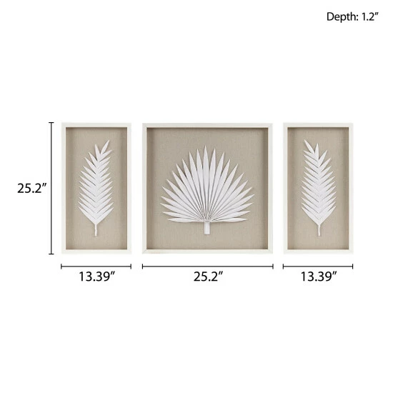 Top 10 ๐ฏ Madison Park Sabal Off White Palm Rice Paper Framed Shadow Box 3 Piece Set ๐ 3 Top 10 ๐ฏ Madison Park Sabal Off White Palm Rice Paper Framed Shadow Box 3 Piece Set ๐ - Image 2