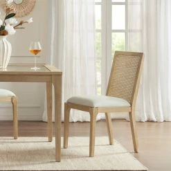 Best Pirce ❤️ Madison Park Ashe Natural Dining Chair Set Of 2 🔥