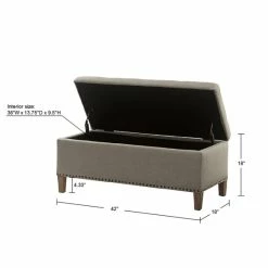 Promo 🤩 Madison Park Tessa Light Grey Tufted Top Soft Close Storage Bench 🔥 -Madison Park Sales unnamed file 1105