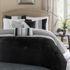 Top 10 ๐ Madison Park Infinity Black 7-piece Comforter Set โจ