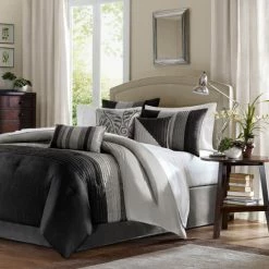 Alternative view of Top 10 🎁 Madison Park Infinity Black 7-piece Comforter Set ✨
