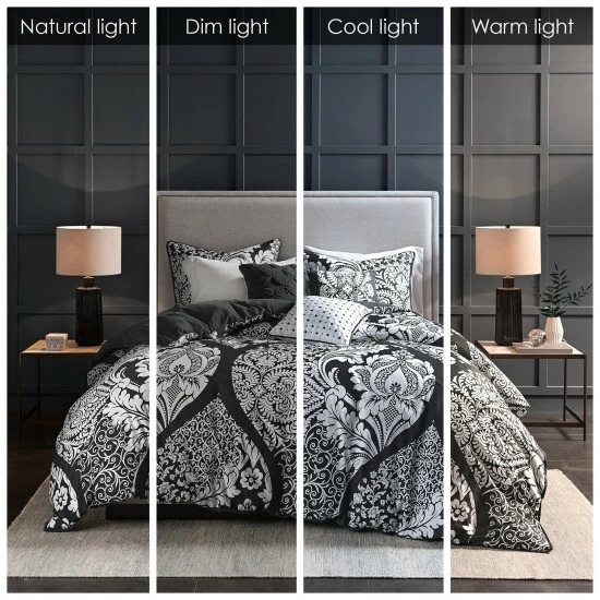 Outlet ❤️ Madison Park Marcella Printed 6 Piece Duvet Cover Set (Insert Excluded) Black 🥰 6 Outlet ❤️ Madison Park Marcella Printed 6 Piece Duvet Cover Set (Insert Excluded) Black 🥰 - Image 4