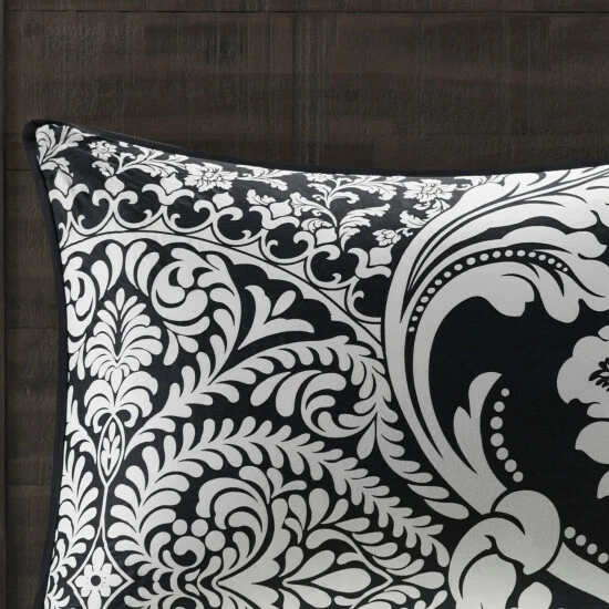 Outlet ❤️ Madison Park Marcella Printed 6 Piece Duvet Cover Set (Insert Excluded) Black 🥰 11 Outlet ❤️ Madison Park Marcella Printed 6 Piece Duvet Cover Set (Insert Excluded) Black 🥰 - Image 9