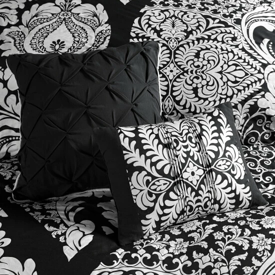 Outlet ❤️ Madison Park Marcella Printed 6 Piece Duvet Cover Set (Insert Excluded) Black 🥰 12 Outlet ❤️ Madison Park Marcella Printed 6 Piece Duvet Cover Set (Insert Excluded) Black 🥰 - Image 10