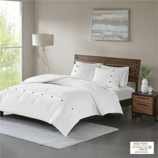 Flash Sale 🥰 Madison Park Rianon White Cotton Waffle Weave Comforter Set ✨ 4 Flash Sale 🥰 Madison Park Rianon White Cotton Waffle Weave Comforter Set ✨ - Image 2