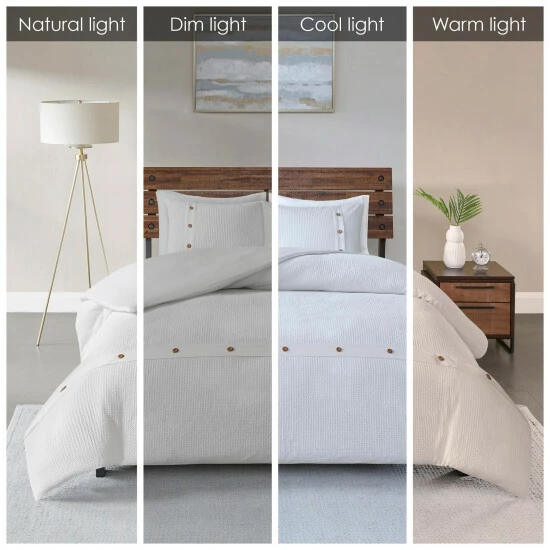 Flash Sale 🥰 Madison Park Rianon White Cotton Waffle Weave Comforter Set ✨ 5 Flash Sale 🥰 Madison Park Rianon White Cotton Waffle Weave Comforter Set ✨ - Image 3
