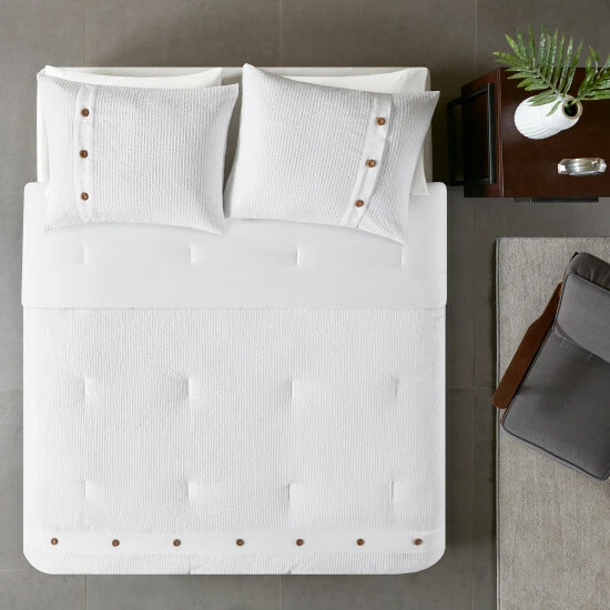 Flash Sale 🥰 Madison Park Rianon White Cotton Waffle Weave Comforter Set ✨ 9 Flash Sale 🥰 Madison Park Rianon White Cotton Waffle Weave Comforter Set ✨ - Image 7