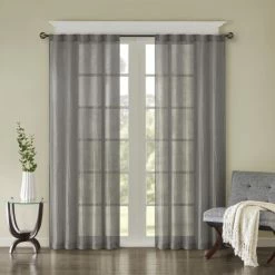 Buy ❤️ Madison Park Kaylee Solid Crushed Sheer Window Curtain Pair Spice ⭐