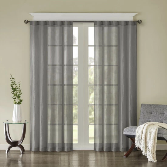 Buy ❤️ Madison Park Kaylee Solid Crushed Sheer Window Curtain Pair Spice ⭐ 3 Buy ❤️ Madison Park Kaylee Solid Crushed Sheer Window Curtain Pair Spice ⭐