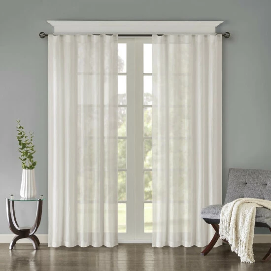 Buy ❤️ Madison Park Kaylee Solid Crushed Sheer Window Curtain Pair Spice ⭐ 6 Buy ❤️ Madison Park Kaylee Solid Crushed Sheer Window Curtain Pair Spice ⭐ - Image 4