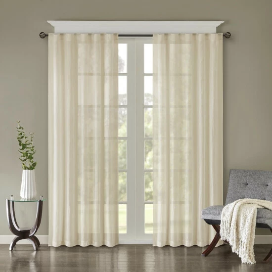 Buy ❤️ Madison Park Kaylee Solid Crushed Sheer Window Curtain Pair Spice ⭐ 8 Buy ❤️ Madison Park Kaylee Solid Crushed Sheer Window Curtain Pair Spice ⭐ - Image 6