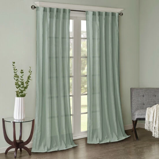 Buy ❤️ Madison Park Kaylee Solid Crushed Sheer Window Curtain Pair Spice ⭐ 11 Buy ❤️ Madison Park Kaylee Solid Crushed Sheer Window Curtain Pair Spice ⭐ - Image 9