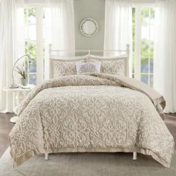 Best deal 🔥 Madison Park Sarah White Tufted Comforter 4 Piece Set Off White 🔔