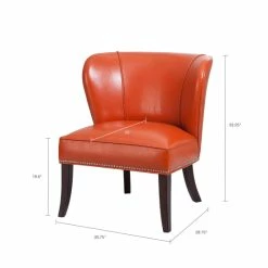 Brand new 😉 Madison Park Sheldon Orange Concave Back Armless Accent Chair 🧨 -Madison Park Sales unnamed file 1251