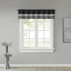 Brand new 🔥 Madison Park Infinity Polyoni Pintuck Window Valance Black 👏 -Madison Park Sales unnamed file 1287