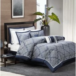 Top 10 ❤️ Madison Park Barrett Navy 8-Piece Jacquard Comforter Set ⭐ -Madison Park Sales unnamed file 1355