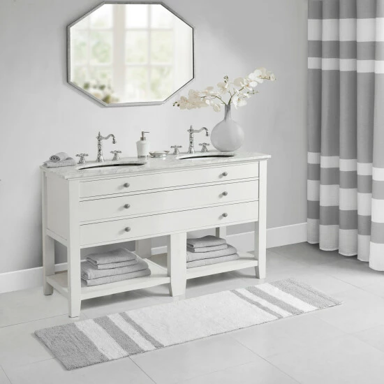 Outlet 🛒 Madison Park Spa Cotton Reversible Bath Rug Blue 😉 9 Outlet 🛒 Madison Park Spa Cotton Reversible Bath Rug Blue 😉 - Image 7