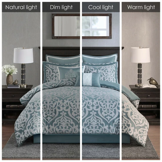 Promo ๐งจ Madison Park Dillon 8 Piece Jacquard Comforter Set Aqua โญ 5 Promo ๐งจ Madison Park Dillon 8 Piece Jacquard Comforter Set Aqua โญ - Image 3