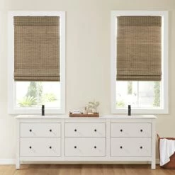 Best Sale 🔥 Madison Park Lyndon Bamboo Light Filtering Roman Shade Natural Ash 🔥