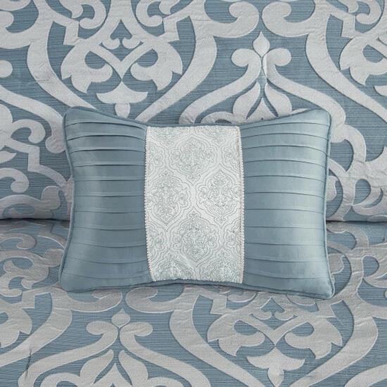Promo ๐งจ Madison Park Dillon 8 Piece Jacquard Comforter Set Aqua โญ 10 Promo ๐งจ Madison Park Dillon 8 Piece Jacquard Comforter Set Aqua โญ - Image 8