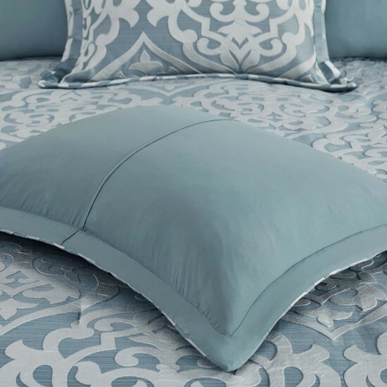 Promo ๐งจ Madison Park Dillon 8 Piece Jacquard Comforter Set Aqua โญ 11 Promo ๐งจ Madison Park Dillon 8 Piece Jacquard Comforter Set Aqua โญ - Image 9