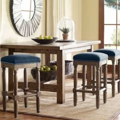 Promo 🎉 Madison Park Kagen Navy Stool (Set Of 2) 👏