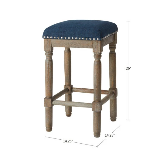 Promo 🎉 Madison Park Kagen Navy Stool (Set Of 2) 👏 4 Promo 🎉 Madison Park Kagen Navy Stool (Set Of 2) 👏 - Image 2