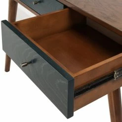Hot Sale 😀 Madison Park Howard 3-drawer Writing Desk Pecan/ Blue 👏 -Madison Park Sales unnamed file 1517