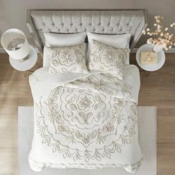 Discount 😀 Madison Park Juliana Ivory/ Taupe Tufted Cotton Chenille Comforter Set ⭐ -Madison Park Sales unnamed file 1532