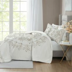 Discount 😀 Madison Park Juliana Ivory/ Taupe Tufted Cotton Chenille Comforter Set ⭐ -Madison Park Sales unnamed file 1533
