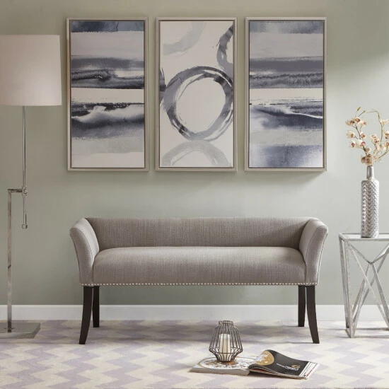 Budget 🎉 Madison Park Antonio Upholstered Rectangular Accent Bench Grey 😉 12 Budget 🎉 Madison Park Antonio Upholstered Rectangular Accent Bench Grey 😉 - Image 10