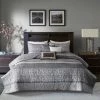 Best Pirce 🛒 Madison Park Melody 6 Piece Reversible Jacquard Coverlet Set Grey/taupe 🔥
