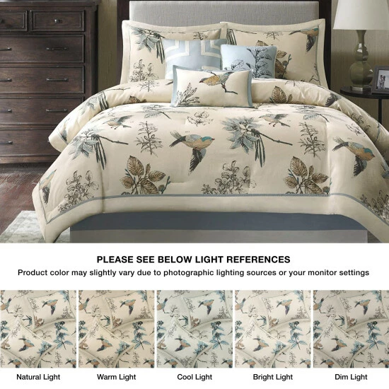 Buy ๐ Madison Park Pierce Printed Bird Pattern Cotton Twill 7-piece Comforter Set ๐ 4 Buy ๐ Madison Park Pierce Printed Bird Pattern Cotton Twill 7-piece Comforter Set ๐ - Image 2