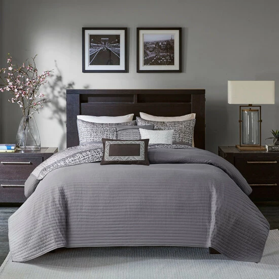 Best Pirce ๐ Madison Park Melody 6 Piece Reversible Jacquard Coverlet Set Grey/taupe ๐ฅ 4 Best Pirce ๐ Madison Park Melody 6 Piece Reversible Jacquard Coverlet Set Grey/taupe ๐ฅ - Image 2