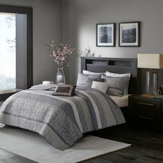 Best Pirce ๐ Madison Park Melody 6 Piece Reversible Jacquard Coverlet Set Grey/taupe ๐ฅ 6 Best Pirce ๐ Madison Park Melody 6 Piece Reversible Jacquard Coverlet Set Grey/taupe ๐ฅ - Image 4