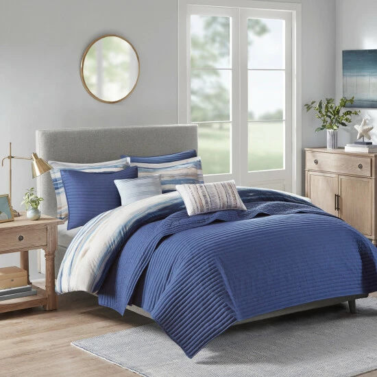Top 10 ๐ฏ Madison Park Anchorage 8 Piece Printed Seersucker Comforter And Coverlet Set Collection Blue โ 6 Top 10 ๐ฏ Madison Park Anchorage 8 Piece Printed Seersucker Comforter And Coverlet Set Collection Blue โ - Image 4
