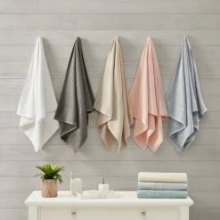 Outlet ๐ Madison Park Spa Waffle Cotton Waffle Jacquard Antimicrobial Bath Towel 6 Piece Set Taupe ๐ฏ