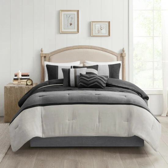 Outlet π Madison Park Hanover 7 Piece Faux Suede Comforter Set Brown π― 3 Outlet π Madison Park Hanover 7 Piece Faux Suede Comforter Set Brown π―