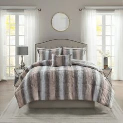 Best Pirce ๐ Madison Park Marselle Faux Fur Comforter Set Sand ๐งจ