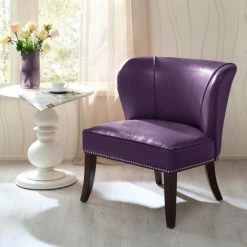Cheap 🤩 Madison Park Sheldon Purple Armless Accent Chair 💯