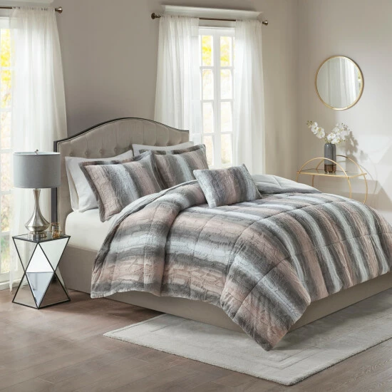Best Pirce ๐ Madison Park Marselle Faux Fur Comforter Set Sand ๐งจ 4 Best Pirce ๐ Madison Park Marselle Faux Fur Comforter Set Sand ๐งจ - Image 2