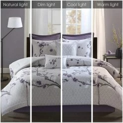 Cheapest 🎁 Madison Park Isabella Grey And Purple 8 Piece Cotton Comforter Set ❤️ -Madison Park Sales unnamed file 1700