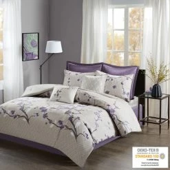 Cheapest 🎁 Madison Park Isabella Grey And Purple 8 Piece Cotton Comforter Set ❤️ -Madison Park Sales unnamed file 1705