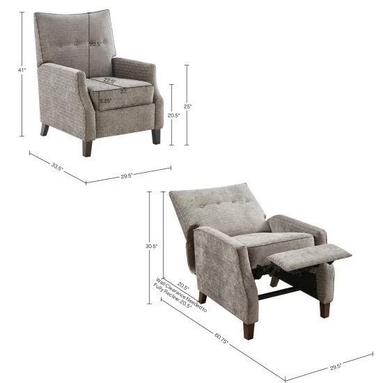 Deals ๐ Madison Park Bancroft Mushroom Push Back Recliner โจ 4 Deals ๐ Madison Park Bancroft Mushroom Push Back Recliner โจ - Image 2
