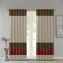 Best reviews of ✨ Madison Park Tradewinds Polyoni Pintuck Single Curtain Panel - 50 X 84 Red 🧨