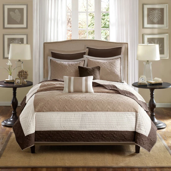 Discount ✨ Madison Park Danville Beige 7 Piece Reversible Coverlet Set ⌛ 3 Discount ✨ Madison Park Danville Beige 7 Piece Reversible Coverlet Set ⌛