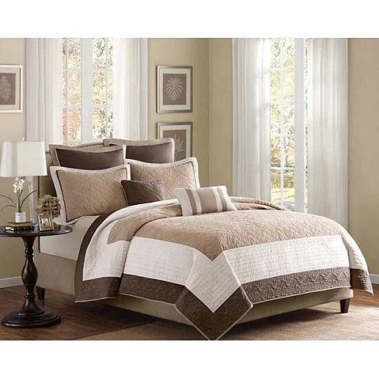 Discount ✨ Madison Park Danville Beige 7 Piece Reversible Coverlet Set ⌛ 4 Discount ✨ Madison Park Danville Beige 7 Piece Reversible Coverlet Set ⌛ - Image 2