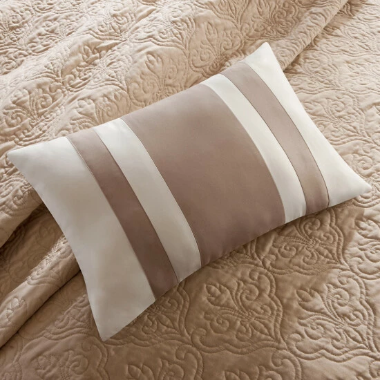 Discount ✨ Madison Park Danville Beige 7 Piece Reversible Coverlet Set ⌛ 6 Discount ✨ Madison Park Danville Beige 7 Piece Reversible Coverlet Set ⌛ - Image 4