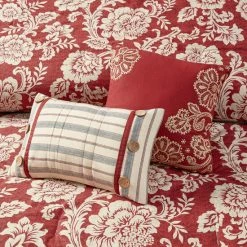 Flash Sale ⌛ Madison Park Georgia Red Cotton Twill Reversible 9-piece Comforter Set 🎁 -Madison Park Sales unnamed file 1793