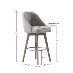 Brand new 🔥 Madison Park Walsh Upholstered Bar Stool With 360 Degree Swivel Seat Sand 🔔 -Madison Park Sales unnamed file 1840